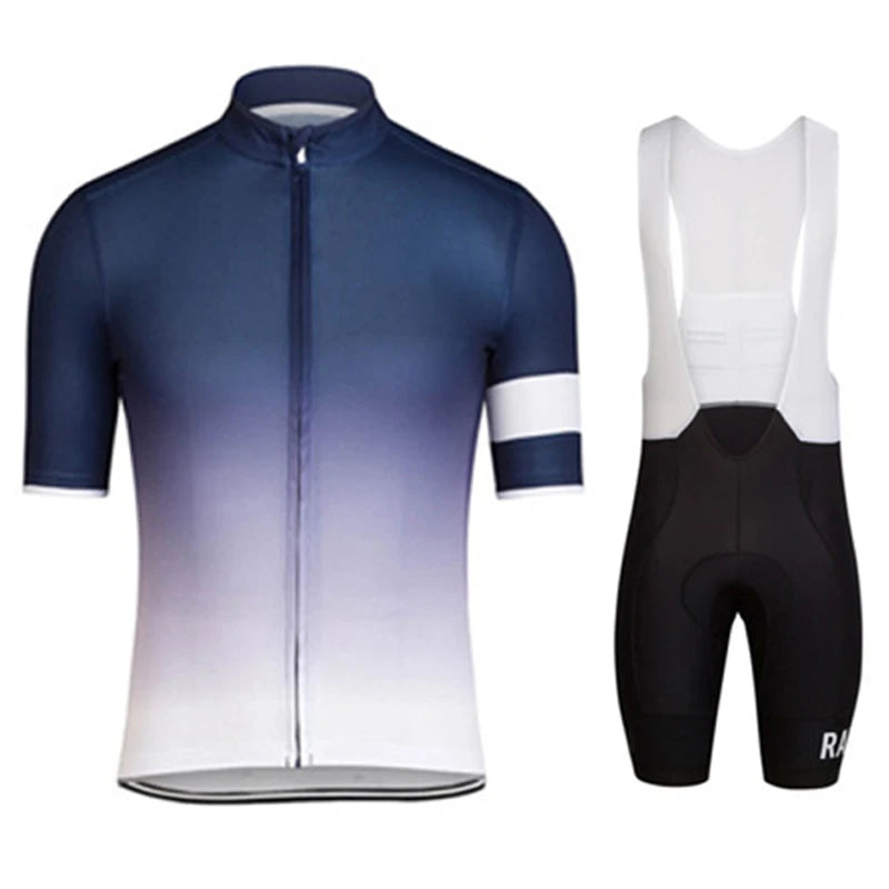 Men's Black Short Sleeve Cycling Jersey Set With GEL Bib Shorts