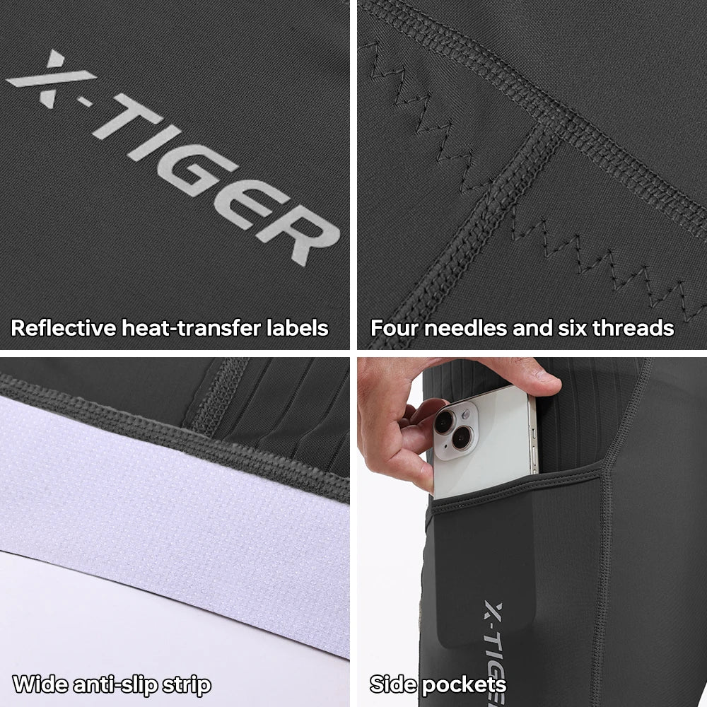 X-Tiger Men's Padded Cycling Shorts For Road And Mountain Biking With Pockets