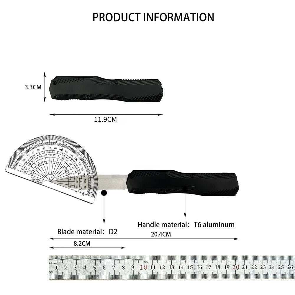 DIY D2 Folding Knife T6 Aluminum Handle Tactical Outdoor Survival Tool