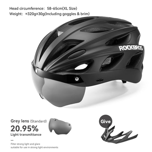 Rockbros Lightweight Cycling Helmet With Goggles For Road Biking