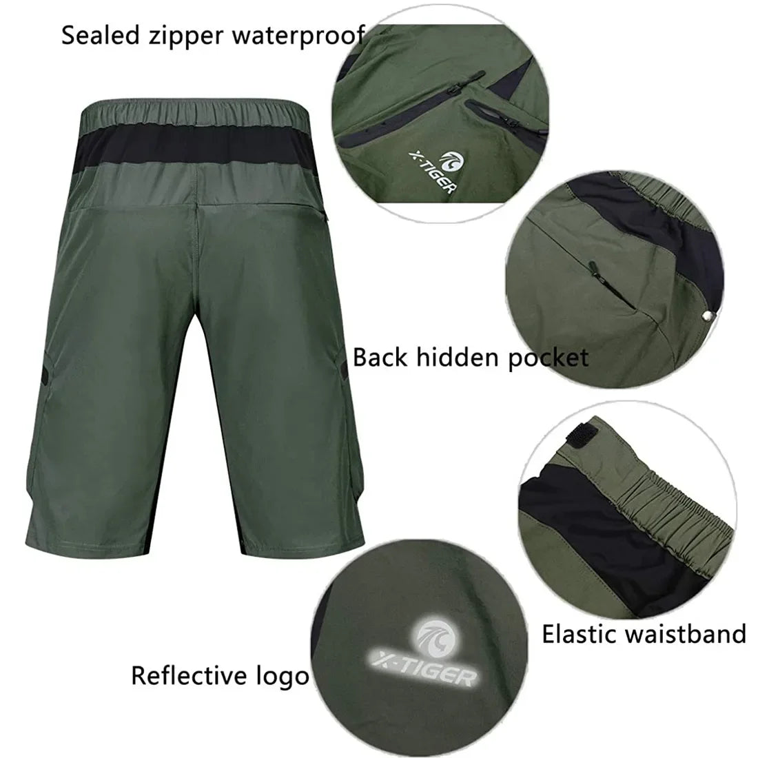 X-TIGER Mens Cycling Shorts With 5D Gel Pad MTB Mountain