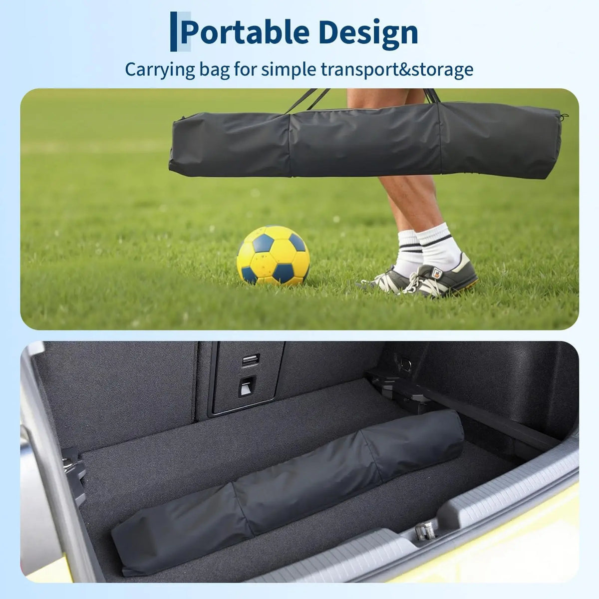Himiss Heavy Duty Metal Frame Portable 12x6ft Backyard Soccer Goal With Fiberglass Support