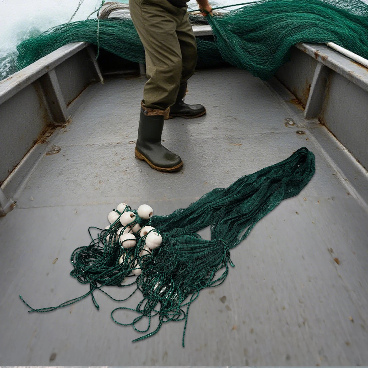 Bymaocar Polyethylene Fishing Drag Net With Floats And Weights