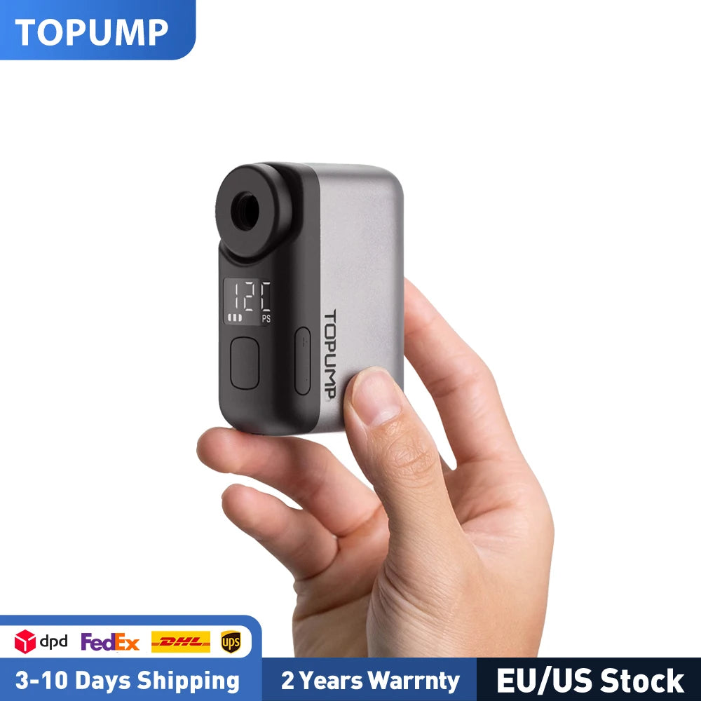 Topump Electric Mini Portable Cordless Bike Tire Inflator Digital Display