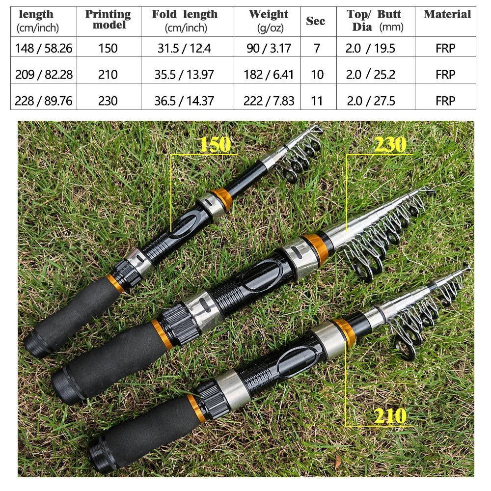 Portable Telescopic Fishing Rod For Carp And Spinning Travel