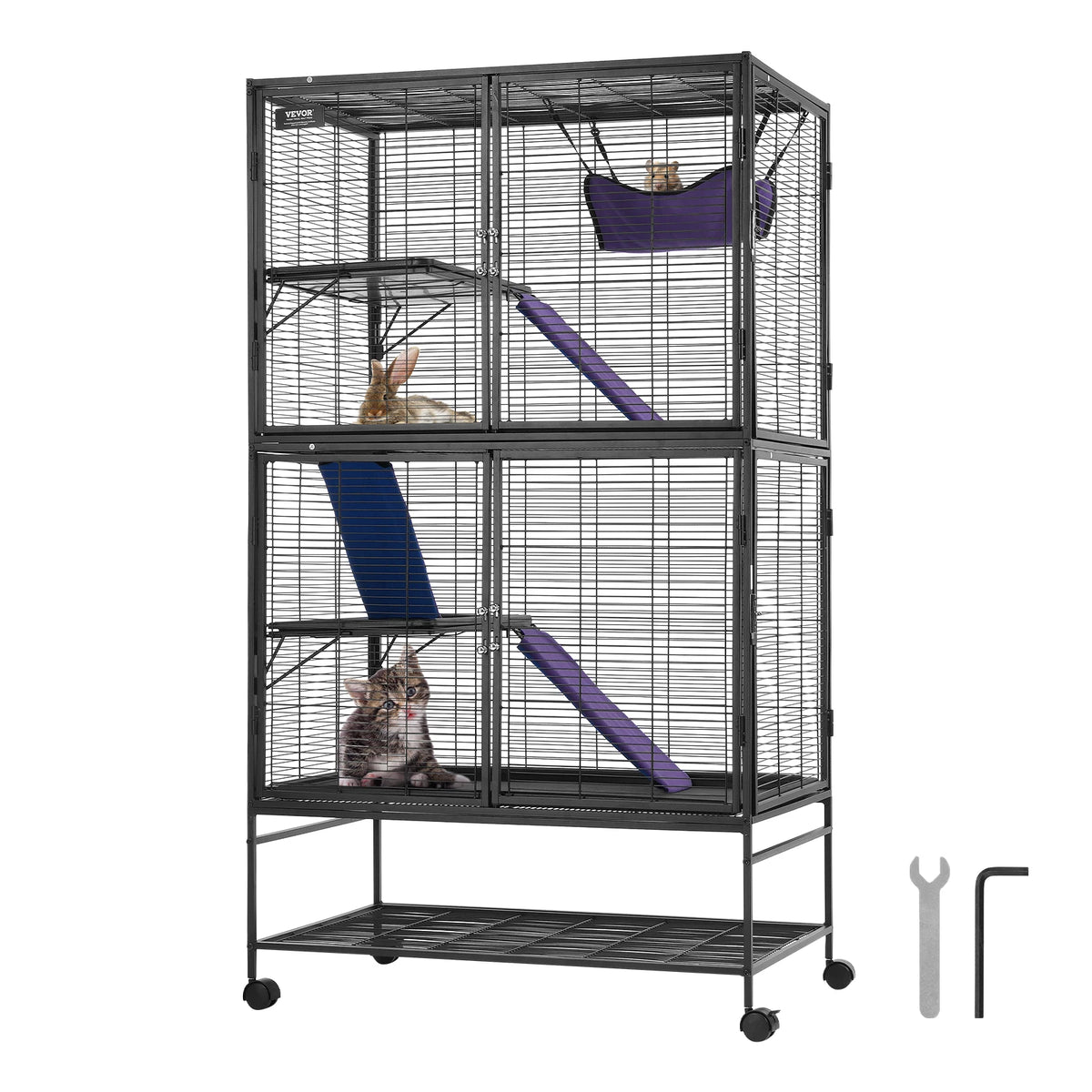 SucceBuy Metal Rolling Small Animal Multi Tier Pet Cage