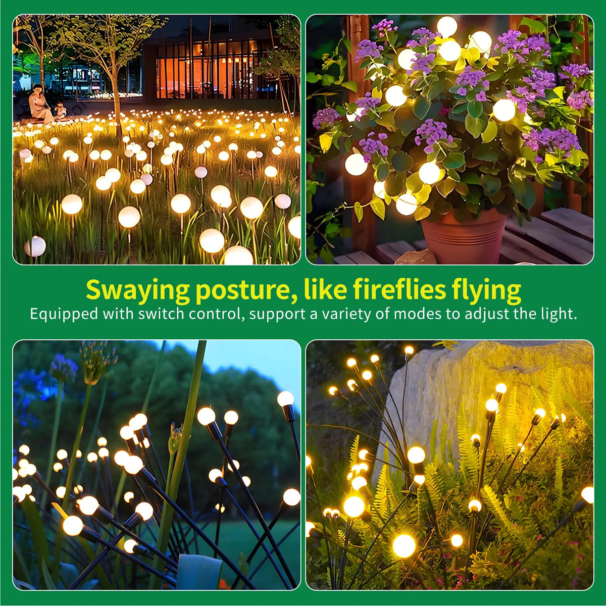 Solar Firefly Garden Lights Waterproof Outdoor LED Decorations