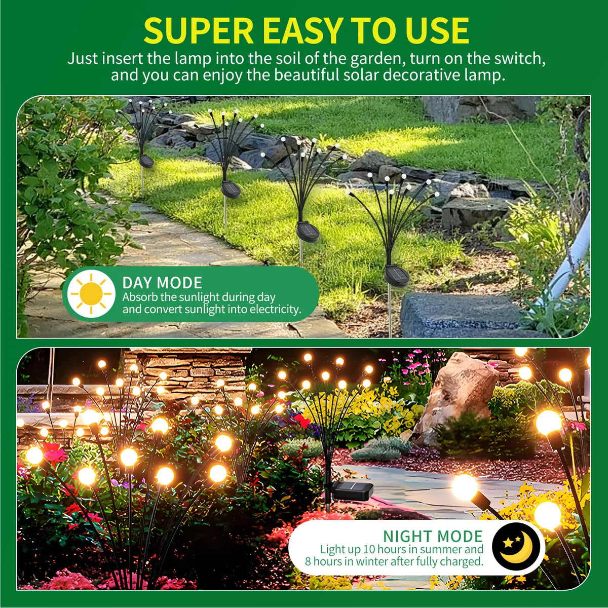 Solar Firefly Garden Lights Waterproof Outdoor LED Decorations