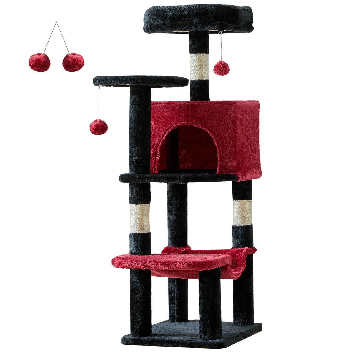 Jhk Sturdy Multi Tier Cat Tree With Sisal Scratching Condo