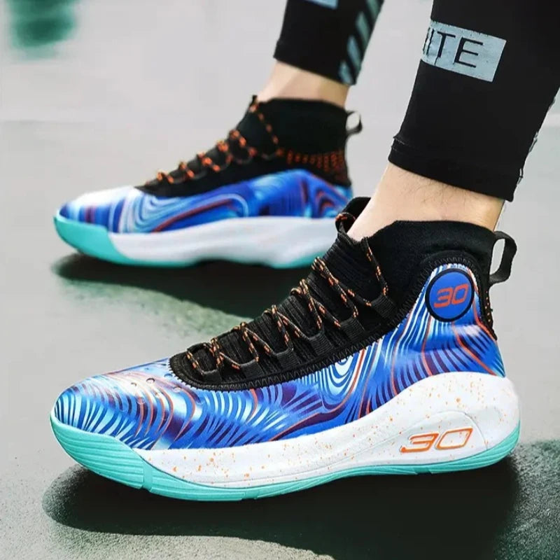 Mens Breathable Basketball Shoes Non Slip Comfortable Trainers Sneakers