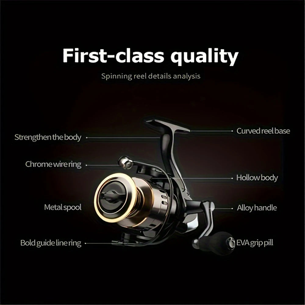 Metal Spinning Reel With Metal Spool And 5.2 Gear Ratio