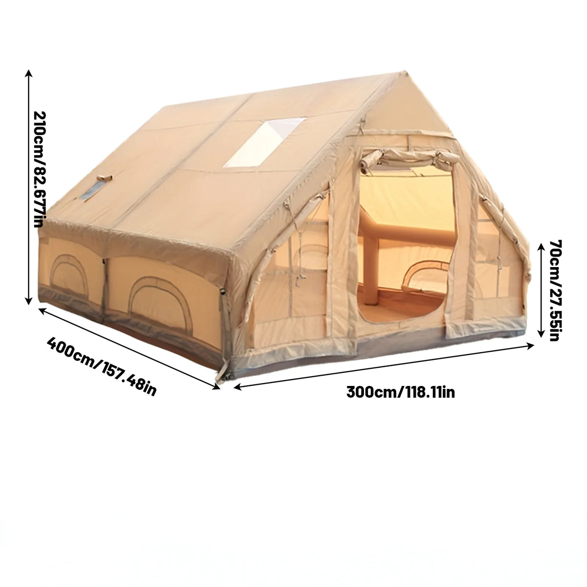 Quick Opening Inflatable Camping Tent With Skylight And Breathable Mesh