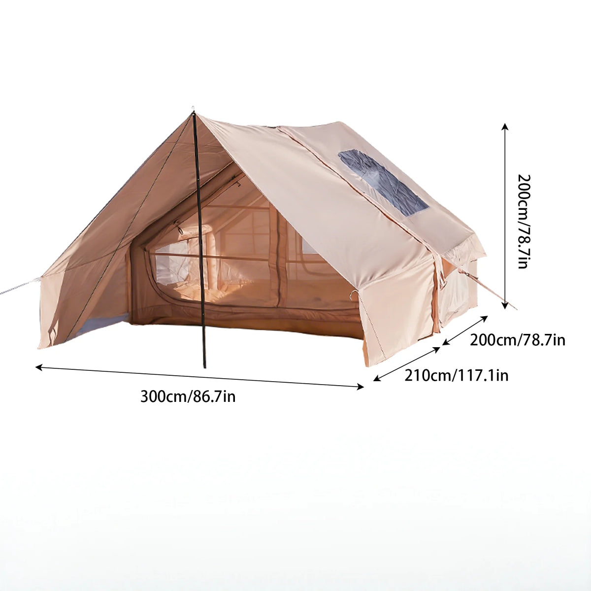 Quick Opening Inflatable Camping Tent With Skylight And Breathable Mesh
