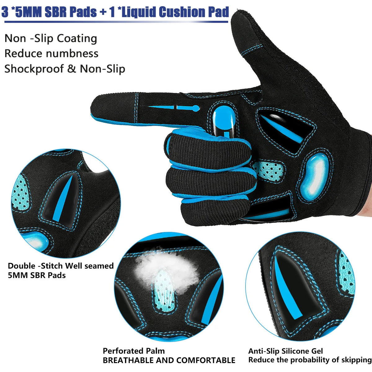 Moreok Breathable Non-Slip Racing Cycling Gloves