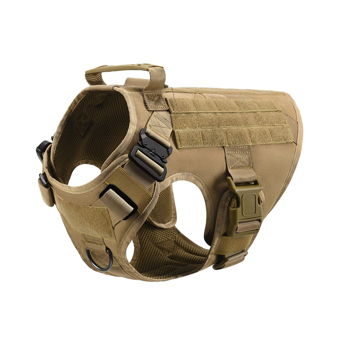 Tactical Padded Dog Harness With Molle Pouches And Quick Release