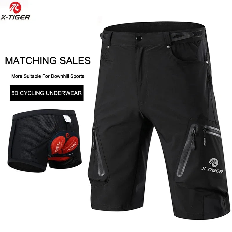 X-TIGER Mens Cycling Shorts With 5D Gel Pad MTB Mountain