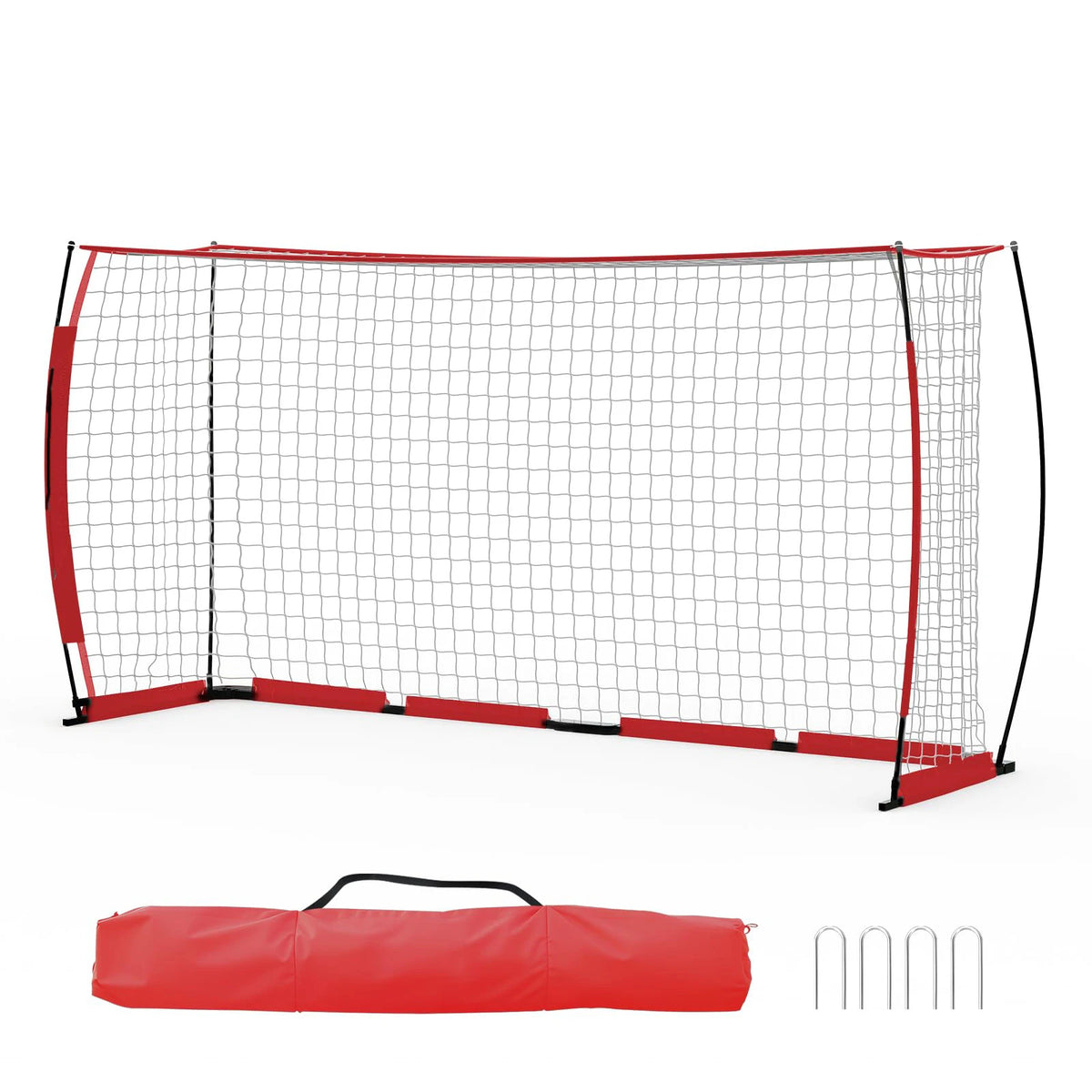 Himiss Heavy Duty Metal Frame Portable 12x6ft Backyard Soccer Goal With Fiberglass Support