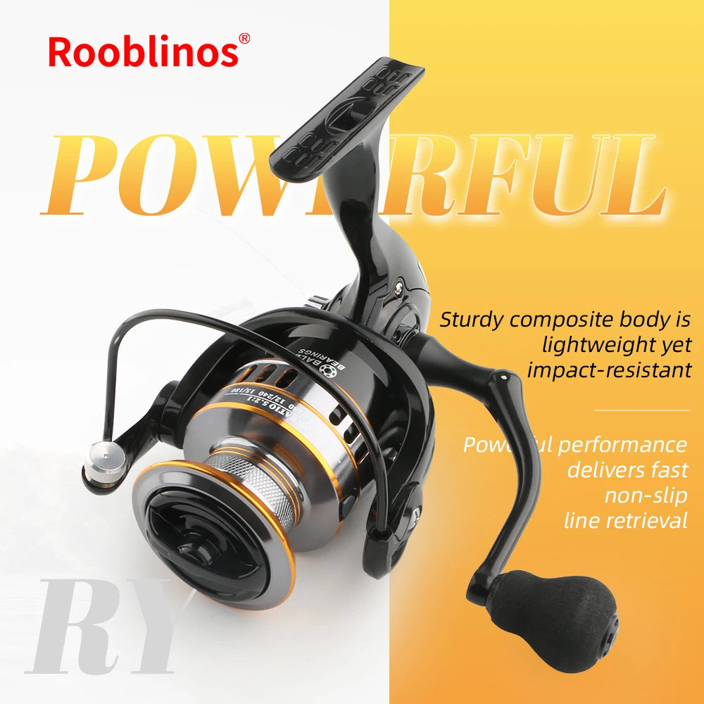 Rooblinos Spinning Fishing Reel With 5.2 Gear Ratio Eva Knob
