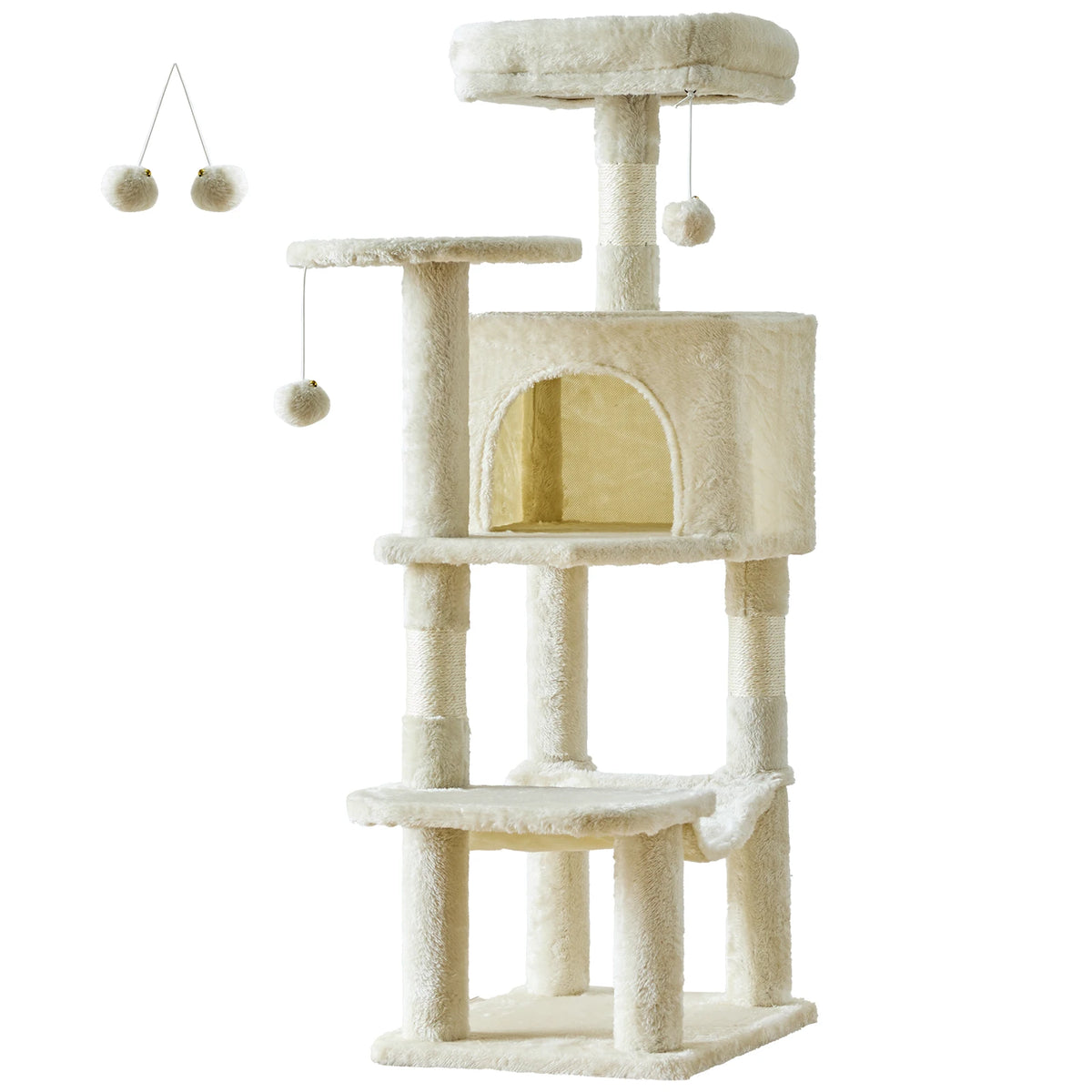 Jhk Sturdy Multi Tier Cat Tree With Sisal Scratching Condo