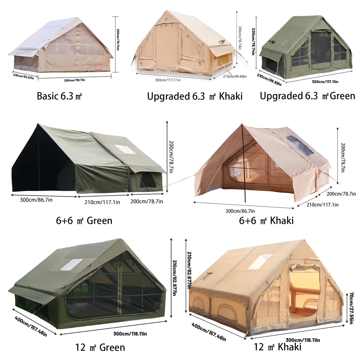 Quick Opening Inflatable Camping Tent With Skylight And Breathable Mesh