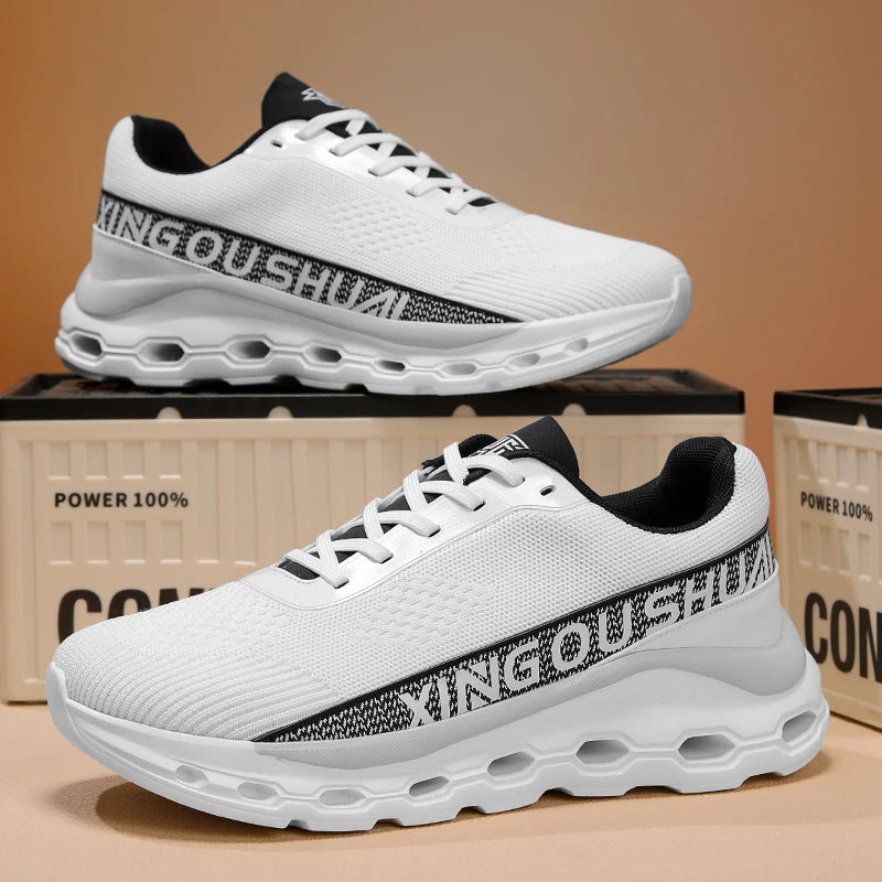 HKTA Men Mesh Sneakers Breathable Sports Casual Lightweight Running Shoes