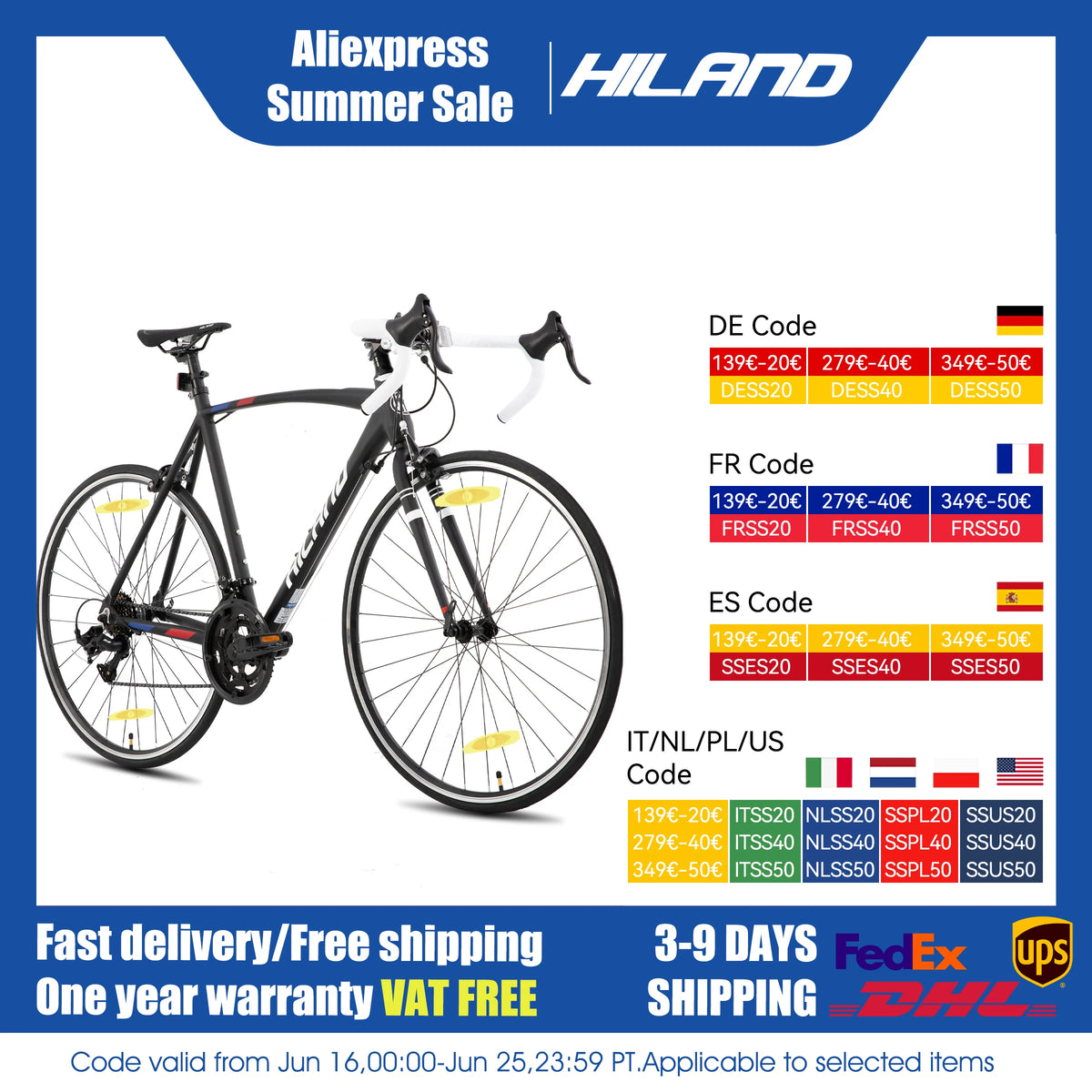 Hiland 14 Speed Aluminum Road Bike For Urban Commuting