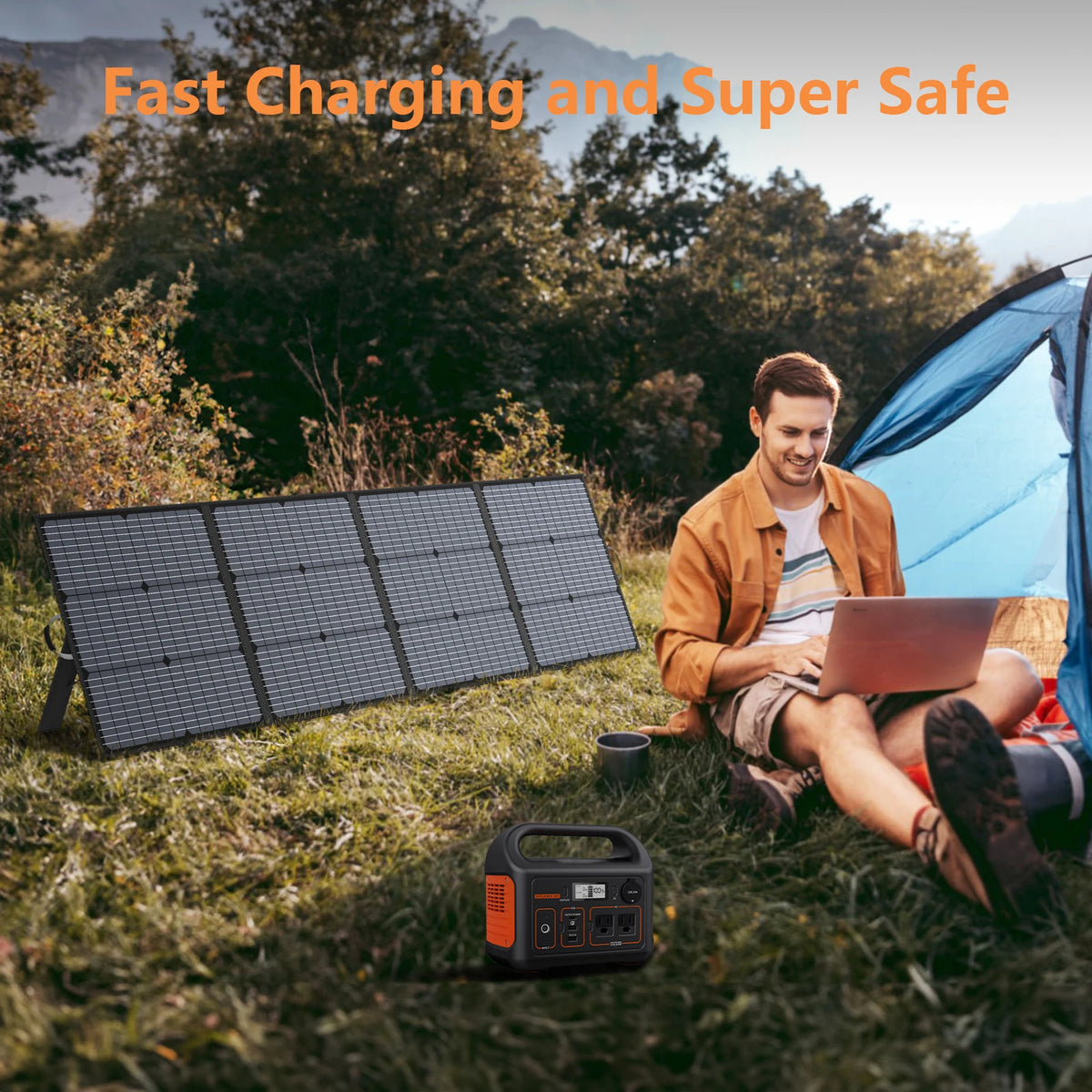 MHPOWOS 220W Foldable Solar Panel Kit for Portable Power Stations