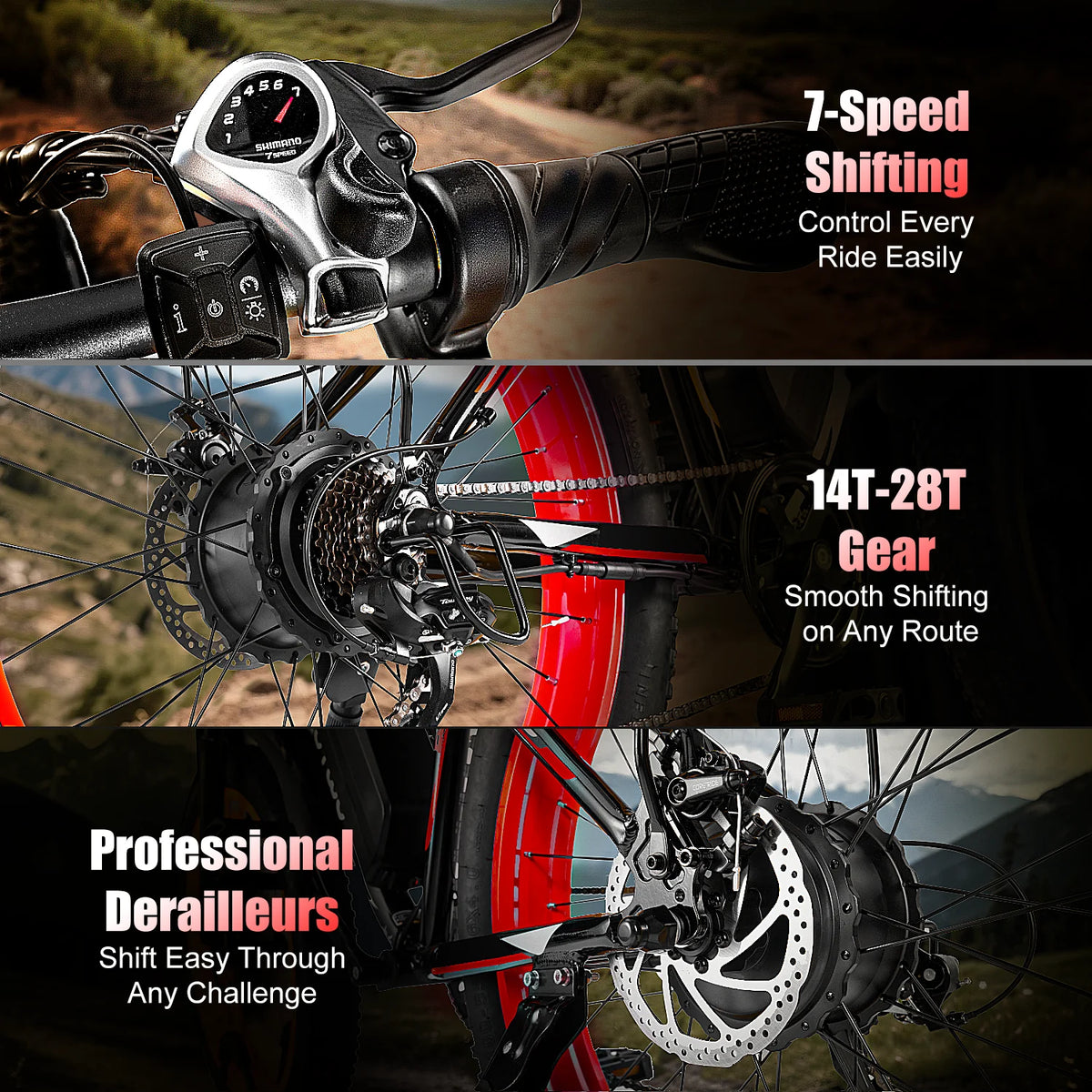 EOEOTWO 1000W Fat Tire Electric Bike With 48V Battery