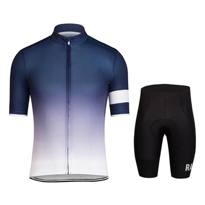 Men's Black Short Sleeve Cycling Jersey Set With GEL Bib Shorts
