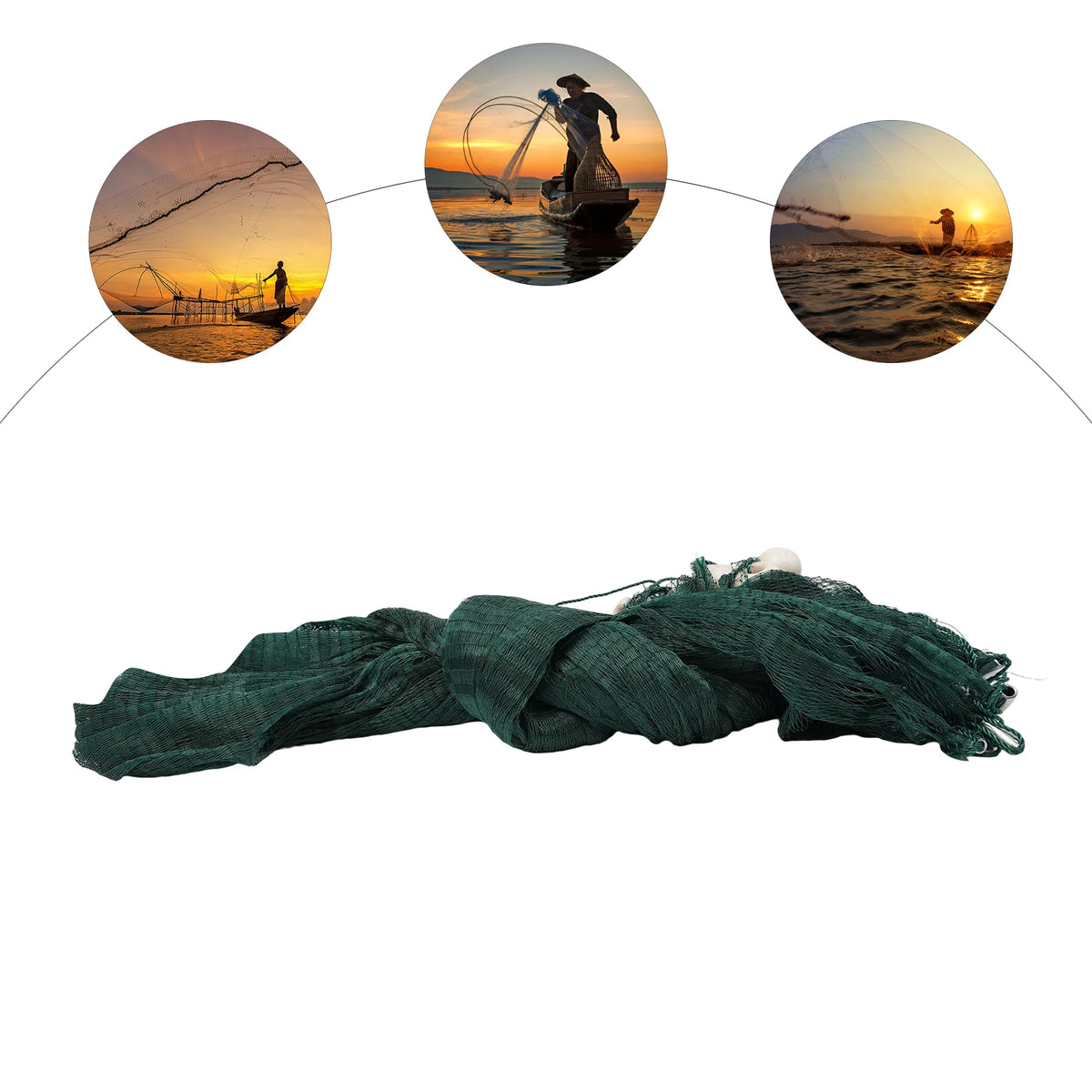 Bymaocar Polyethylene Fishing Drag Net With Floats And Weights