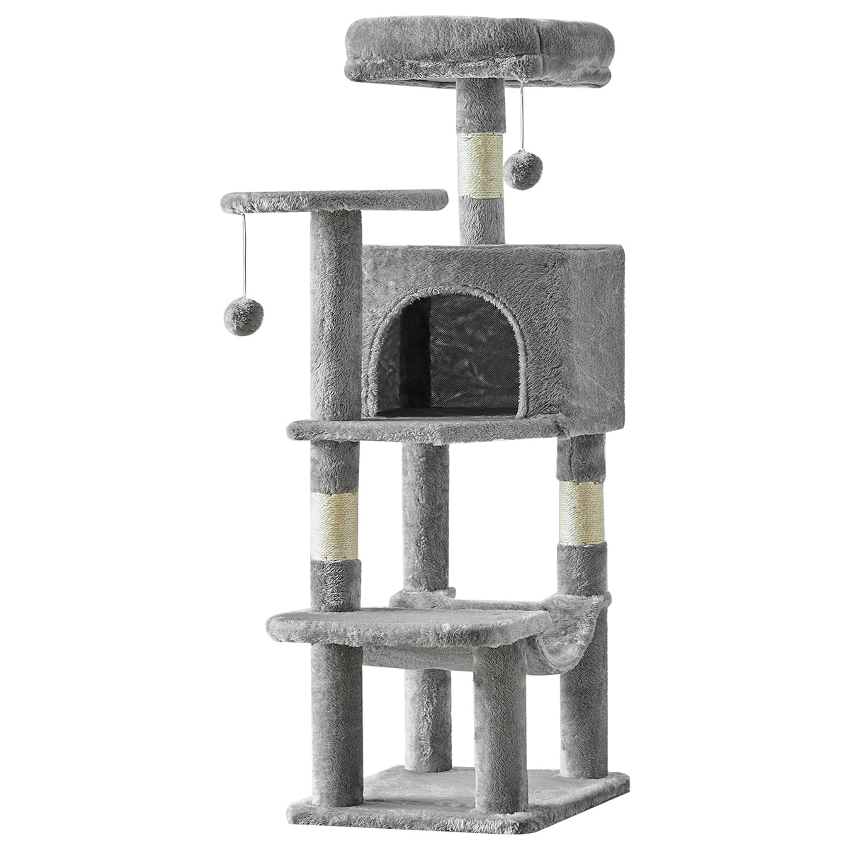 Jhk Sturdy Multi Tier Cat Tree With Sisal Scratching Condo