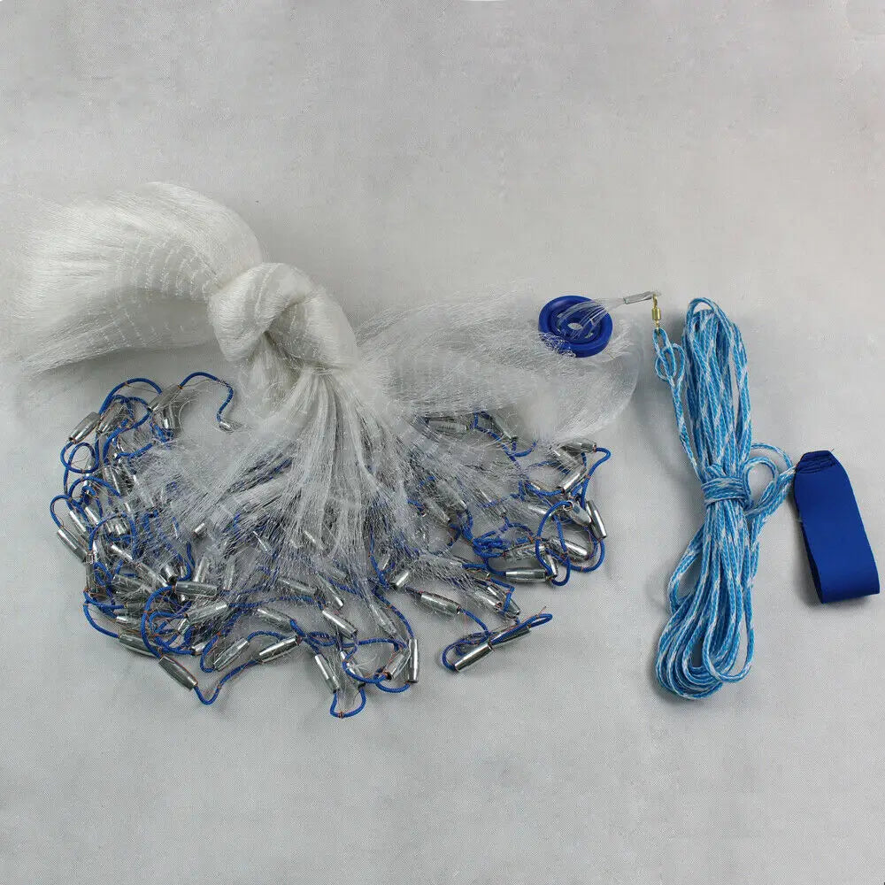 Dense Monofilament Fishing Cast Net With Steel Sinkers