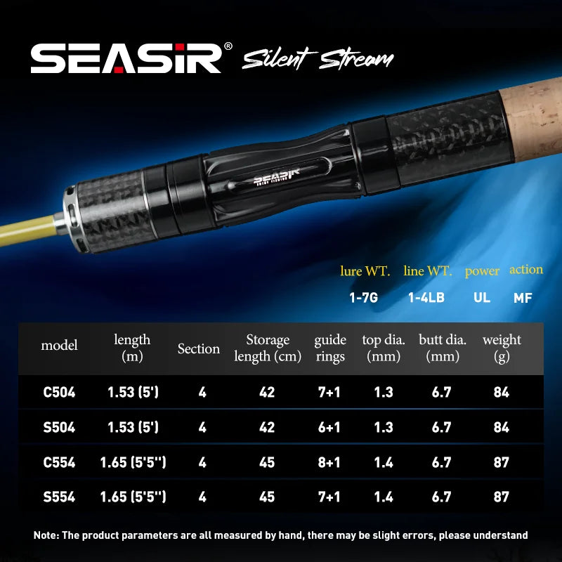 SeaSir Silent Stream Carbon Fiber Travel Lure Fishing Rod