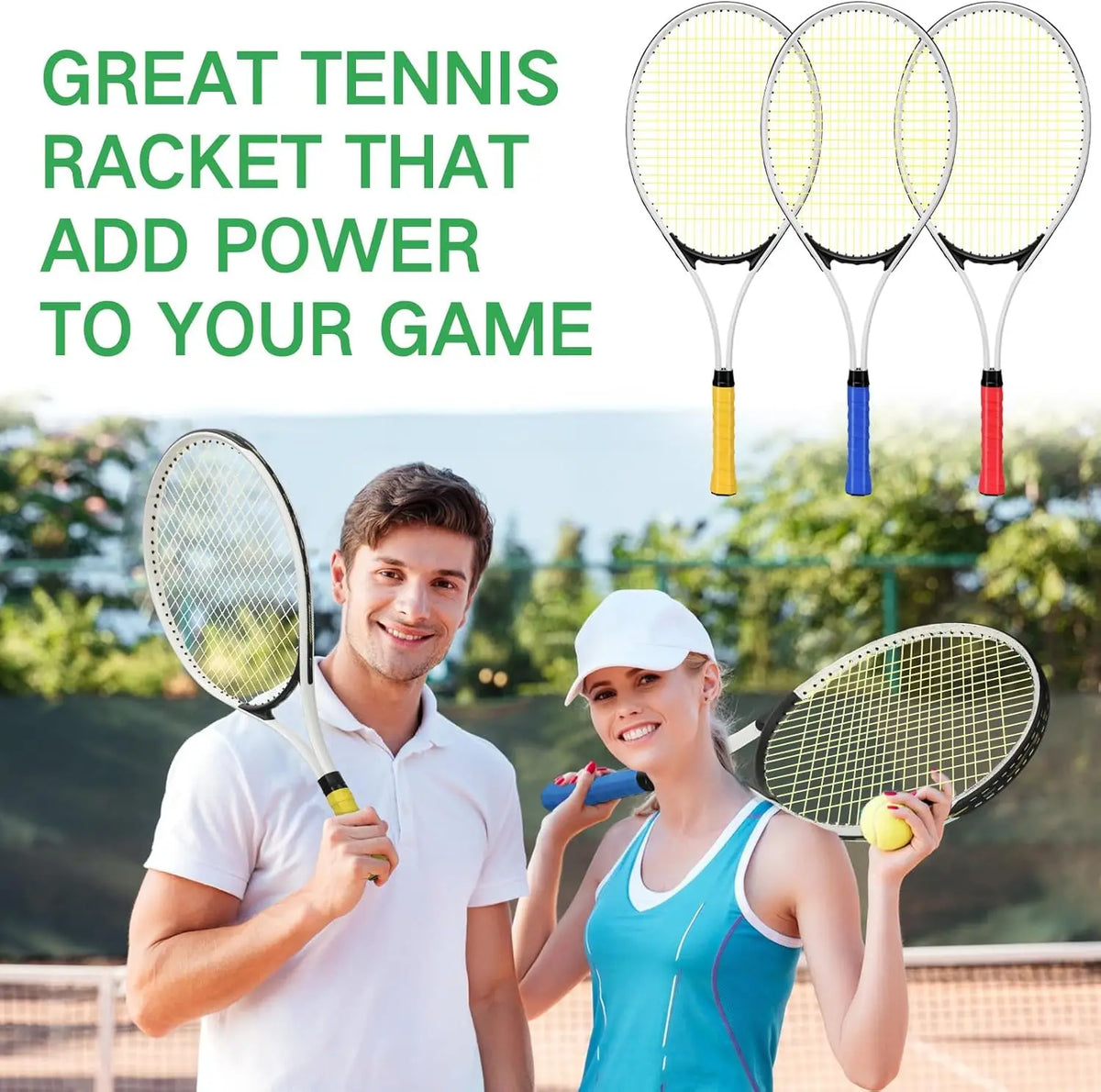 YTYIN Six Player Tennis Racket Set With Three Balls Lightweight