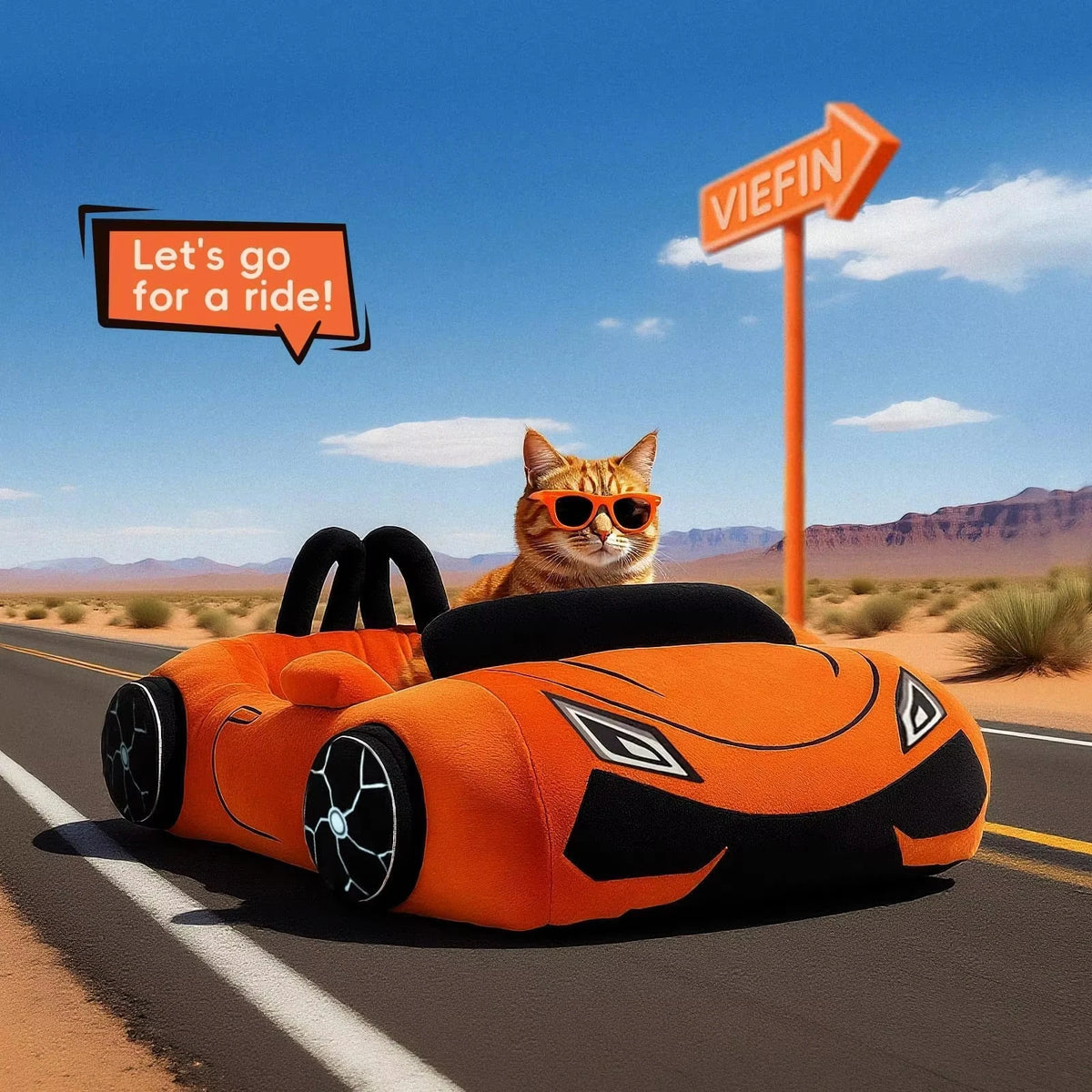 CWV Supercar Design Coral Fleece Cat Bed With Pillow